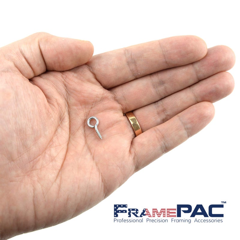 FramePac 200 Pcs Small Eye Screws Heavy Duty Silver Hook Eyes Bolts Eyelet Screw for Hanging Picture Frame Wall Arts Paintings & Home Decoration - Image 2